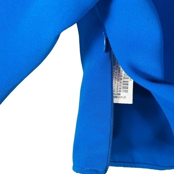 ZARA electric blue front crossover cropped blouse long sleeve keyhole size XS - Picture 9 of 15